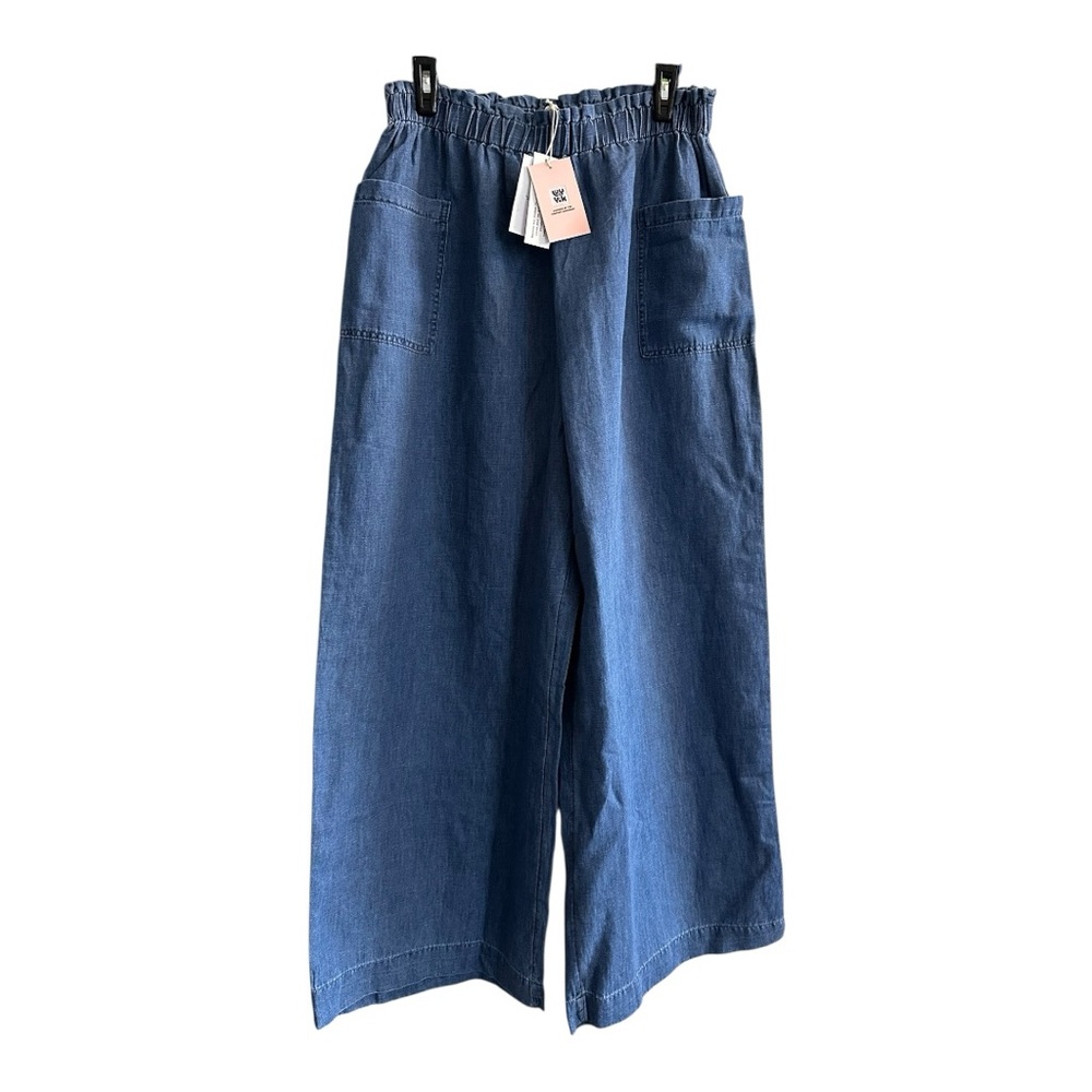 NWT Lucy & Yak Mid-wash Blue Wide-Leg Denim Pants